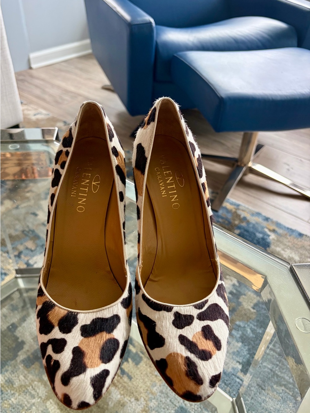 Valentino Garavani Leopard-Print Pumps in Cream, Brown & Black